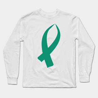 Awareness Ribbon (Teal) Long Sleeve T-Shirt